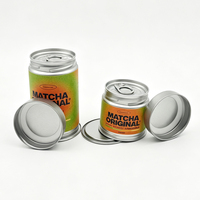 Boîtes à thé matcha personnalisées de qualité alimentaire Manycans, petites boîtes rondes de 30g, 50g, 100g, boîtes à poudre de matcha, boîtes personnalisées avec joint d'étanchéité