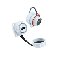 Connecteur étanche IP68 Lshitech HD-2.0, adaptateur de prise femelle à bride, soudable/droit pour équipements industriels et automobiles