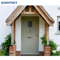 Sunnysky Portes d'entrée principales pivotantes en bois massif au design moderne personnalisé
