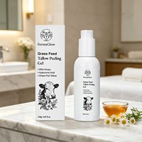 Gel exfoliant bio fermenté aux herbes pour éliminer les peaux mortes, lissant, au miel sauvage, à l'acide hyaluronique et au suif de bétail nourri à l'herbe