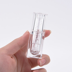 Tube à lèvres carré vide 5ml, transparent, mat, orange clair, emballage cosmétique ABS pour baume à lèvres DIY - Product Image 2