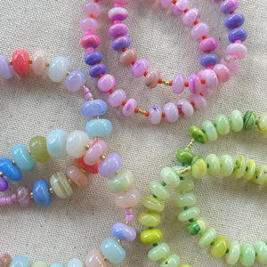 สร้อยข้อมือทอด้วยมือเซรามิกเล็กๆน้อยๆลูกปัดแก้วสีลูกอมมุกเทียมและสร้อยข้อมือลูกปัดข้าว - Product Image 4