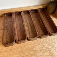 Porte-stylos et porte-crayons en bois de noyer noir naturel, boîte de rangement multifonctionnelle pour fournitures de bureau
