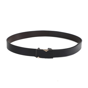 Cinturón de cuero PU con hebilla automática para hombre, color negro, 105-130 cm, para uso informal de negocios - Product Image 5