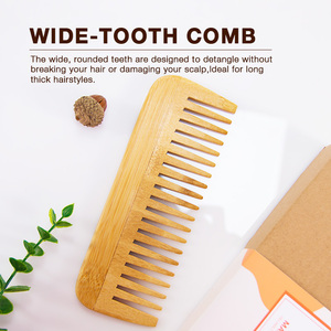 Eco Friendly Bamboo Hair Comb with Smooth <b>Rounded</b> Teeth for Gentle Detangling Comfortable Daily Hair Care - Product Image 5
