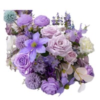 Arrangements floraux de mariage de coureur de fleur de rose de soie pourpre Offre Spéciale à vendre