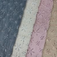 Tissu en fausse fourrure de lapin à face unique, brodé de paillettes flocon de neige, 100 % polyester, haute qualité, vente en gros, pour textile de maison