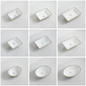 Lavabo de Cerámica de una Pieza con Fondo Plano, Lavabo Cuadrado de Piedra Natural para Empotrar, Lavabo de Baño con Diseño Redondo - Product Image 4