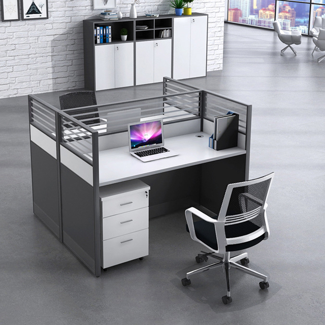 Modern 2 Person Cubicle Computer Office Desk 2 Seater Workstation