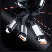 Kabel pengisi daya dapat ditarik tiga Port, dengan dudukan penyangga untuk perangkat IOS mikro USB C ramah perjalanan untuk printer