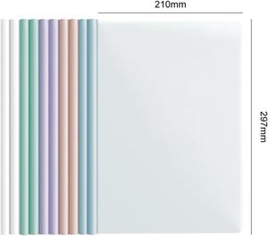 Morandi Multi-Color Custom PP <b>A4</b> Rod Clip Large Capacity Student Triangle <b>Folder</b> Transparent Test Paper Holder Organizer Office - Product Image 3