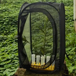 New Size 35x35x60cm Factory Direct Sales All-black Plant Greenhouse Light-transmitting Insect Incubator Butterfly Pop-up Cages