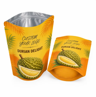 Sachet d'emballage personnalisé pour durian, imprimé avec logo, pochette verticale anti-odeur en Mylar avec fermeture éclair pour durian séché et friandises