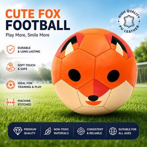 Balón de Fútbol Infantil de Cuero PU Ecológico, Diseño de Dibujos Animados, Talla 2/3, Regalo para Niños Pequeños, Modelo C-TOON 100 para Entrenamiento en Interiores - Product Image 1