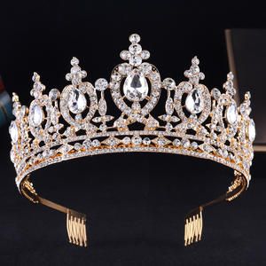 Luxuriöse Vintage Kristall-Strass Brautkrone Tiara für Abschlussball Hochzeit Geburtstag Haaraccessoires - Product Image 4