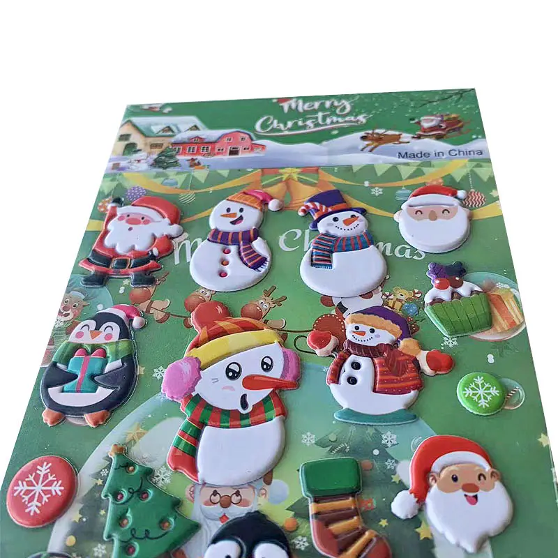 Прямые продажи с фабрики на заказ, веселые рождественские детские развивающие игрушки, детские Мультяшные наклейки, объемные наклейки