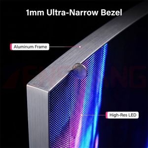 Écran LED flexible d'intérieur, panneau publicitaire à cadre ultra-fin de 1 mm, P1.53 P1.86 P2 P2.5, affichage LED couleur RGB personnalisé <span class=keywords><strong>pour</strong></span> magasin, centre commercial - Product Image 4
