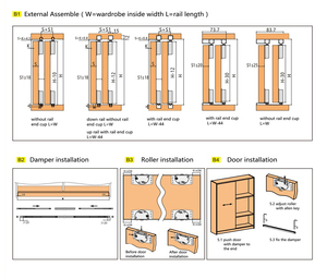 TMO4 Đồ Nội Thất Phần Cứng Phụ Kiện Cửa Trượt Đóng Mềm Mượt Và Im Lặng Cho Tủ Quần Áo - Product Image 5