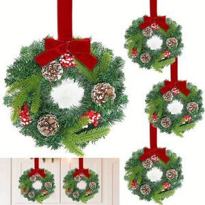 Guirnalda Navideña Artificial de PVC con Bayas Rojas y Piñas - Decoración Rústica para Fiestas Navideñas para Puerta Principal o para Colgar en la Pared - Product Image 1