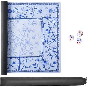 Tapete de Mahjong Premium Grande Azul Estampado Antideslizante de Melamina para 4 Jugadores, Mesa de Juego para Interiores, Diseño Duradero - Product Image 5