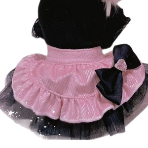 Pet Clothes <b>Bell</b> Sleeve Turtleneck Dress Pink Black Skirt For <b>Dog</b> Cat Princess Style Four Seasons Polyester - Product Image 5