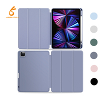 Étui antichoc Ksentry en TPU souple et cuir PU, transparent, anti-rayures, sensation peau de bébé, avec support triple et fonction veille/réveil automatique, pour Pencil