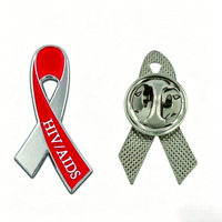 Pins de Solapa Personalizados con Cinta Roja, Broches de Aleación de Esmalte Duro para Concientización sobre VIH/SIDA y Cáncer de Mama, Ideales como Regalo para Niños o Bodas