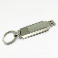 Stik memori Usb flip logam 2.0 murah, stik memori pada kunci, Flash Drive Usb flip logam 64GB 32GB 16GB 8GB motif penuh