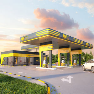 Toldo de gasolinera de lujo personalizado diseños de gasolinera de acero inoxidable letrero de pilón - Product Image 5