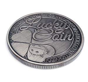 Pièces souvenirs en métal personnalisées Trèfle porte-bonheur pièces commémoratives Coccinelle Pièces mignonnes Médailles en argent antiques personnalisées en gros - Product Image 3