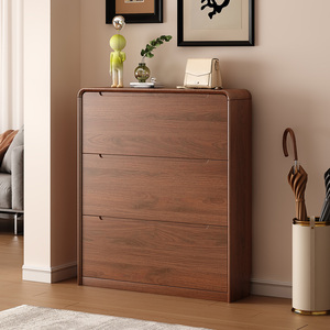Entryway Shoe Rack Storage <strong>Cabinet</strong> <strong>Small</strong> Space <strong>Hallway</strong> Storage <strong>Cabinet</strong> 17/25cm Deep Wooden Tipping Shoe <strong>Cabinet</strong> - Product Image 2