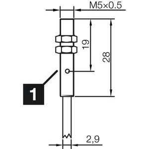 Sensor de proximidad inductivo INSM-M05-B0.8NO-2C de máximo rendimiento en un espacio mínimo - Product Image 1