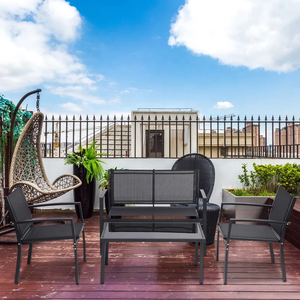 Juego de Muebles de Jardín de 4 Piezas, Sofá para Patio, <span class=keywords><strong>Terraza</strong></span>, Piscina, con Sillas Plegables y Mesa - Product Image 5