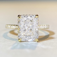 Bague de mode européenne et américaine en gros pour femmes, bague en cristal, bague carrée princesse, haute joaillerie, bijou de doigt coloré