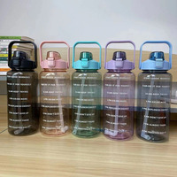 Bouteille d'eau de sport en plastique transparent portable de 2 litres 2000ML grande bouteille de voyage en plastique