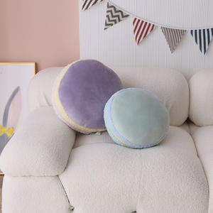 Oreiller en peluche macaron français coussin rond sandwich design gâteau décoration canapé coussin - Product Image 6