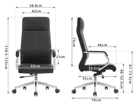 Chaise ergonomique minimaliste moderne 2026, chaise d'ordinateur en cuir, chaise de bureau de direction, chaise de réunion, chaise de salon pivotante