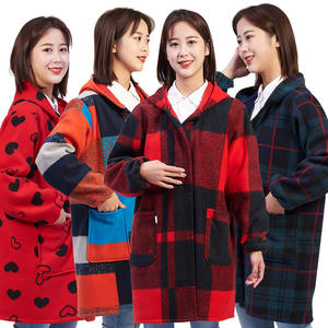 大人用ユニセックス長袖ベルベットパッド入りポリエステルCE認証UVプリント高視認性作業服抗ピリング冬用コート - Product Image 3