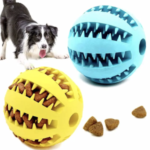 Jouet à mâcher en caoutchouc souple et durable en silicone et nourriture pour le nettoyage des dents pour chiens Balle Pour Chien - Product Image 5