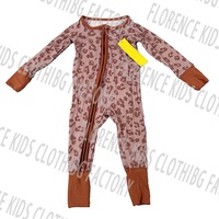 DH ODM Kinder Bambus Reißverschluss-Pyjama Weicher Dehnbarer Baby-Schlafanzug Einteiliger Reißverschluss-Strampler Individuell Bedrucktes Schlafanzug-Set