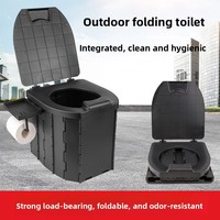Toilette pliante portable pour le camping en plein air - Utilisation pour adultes et enfants, compatible avec les voitures et les chevaux