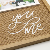 Gran oferta, diseño único, marco de fotos conmemorativo de madera, tamaño personalizado para fotos de boda