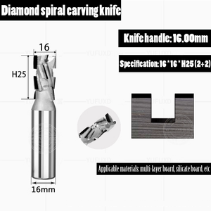 Fresa Espiral Recta de Diamante Sin Recubrimiento YUFU, Personalizada OEM, para Trabajar la Madera, Ranurado, Fresado de Mazorca, Fresado Previo, 3 Meses - Product Image 6