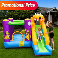 Oferta Promocional Doctor Dolphin: Casa Inflable con Tobogán, Personalizable, de Tela Oxford, para Niños, para Fiestas al Aire Libre