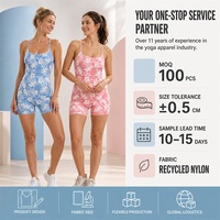 Combinaison de sport une pièce en nylon recyclé certifié GRS (87 % nylon, 13 % élasthanne) à séchage rapide et anti-humidité pour la gym et le yoga, style Hawaï