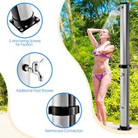 Douche solaire en PVC 18 L 35 L, 2 sections, pour piscine de jardin, avec robinet de douche à 360 degrés, emballage pour envoi postal, aucune électricité requise