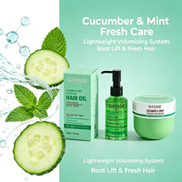 Masque capillaire volumisant et huile capillaire à la menthe et au concombre – Rafraîchissant, stimule le volume du cuir chevelu pour cheveux fins et lisses – Marque privée OEM ODM