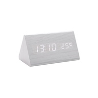 Termometer kayu LED dengan tampilan OLED jam Digital kreatif untuk siswa hotel sistem bertenaga baterai desain Bar