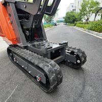 Mini-dumper sur chenilles 0,8 tonne, transporteur hydraulique à chenilles pour l'aménagement paysager et l'entretien des propriétés