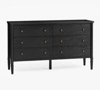 Commode RHpreeminent en chêne brun de style américain moderne, commode à 6 tiroirs de taille personnalisable, armoire de rangement de luxe en bois massif pour chambre principale